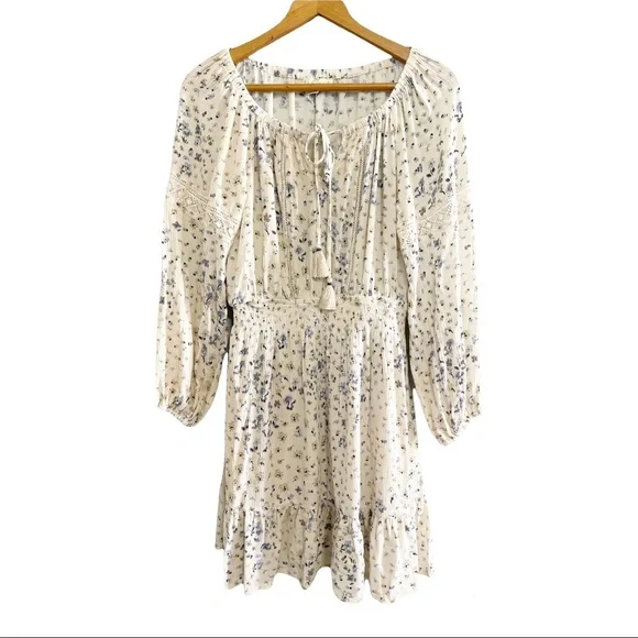 Love Stitch Dresses Love Stitch Boho Blue And Cream Floral